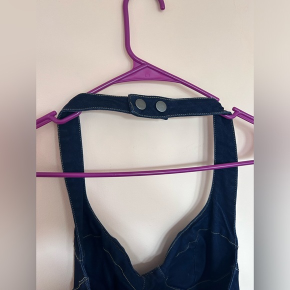 Urban Outfitters Dark Denim Halter Dress - Picture 5 of 7